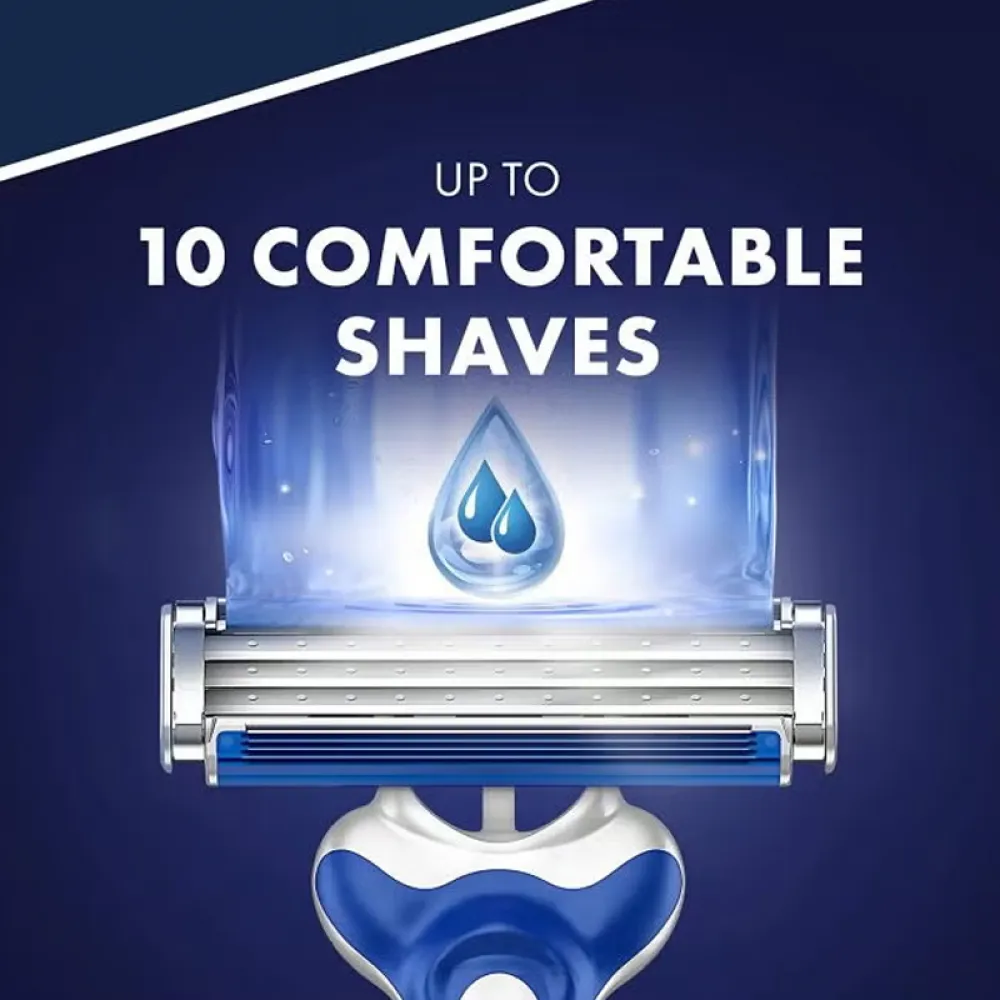 8-Piece Blue3 Comfort Razor Set Blue/Silver