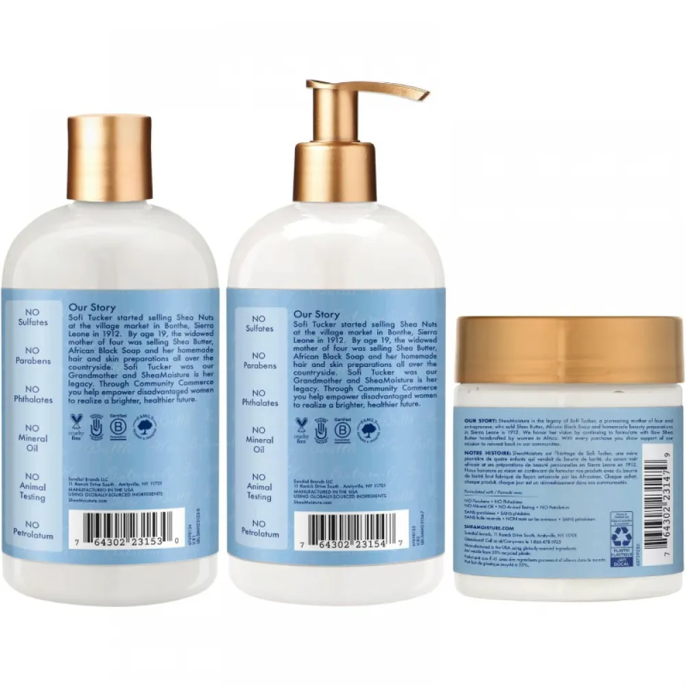 Shea Moisture Shampoo and Conditioner Set 13 Fl Oz Ea Bundled with Protein Power Treatment 8 Fl Oz. Manuka Honey & Yogurt Hydrate + Repair Hair, Vitamin C, Sulfate Free & Hair Color Safe