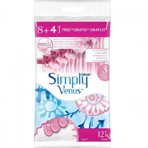 جليت سيمبلي فينوس مكينة ثلاثة شفرات 8 + 4 حبة