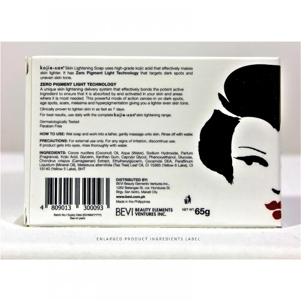 Kojie San Skin Lightening Authentic Kojic Acid Soap Even and Lighten Skin Tone - 65 Gram Bar