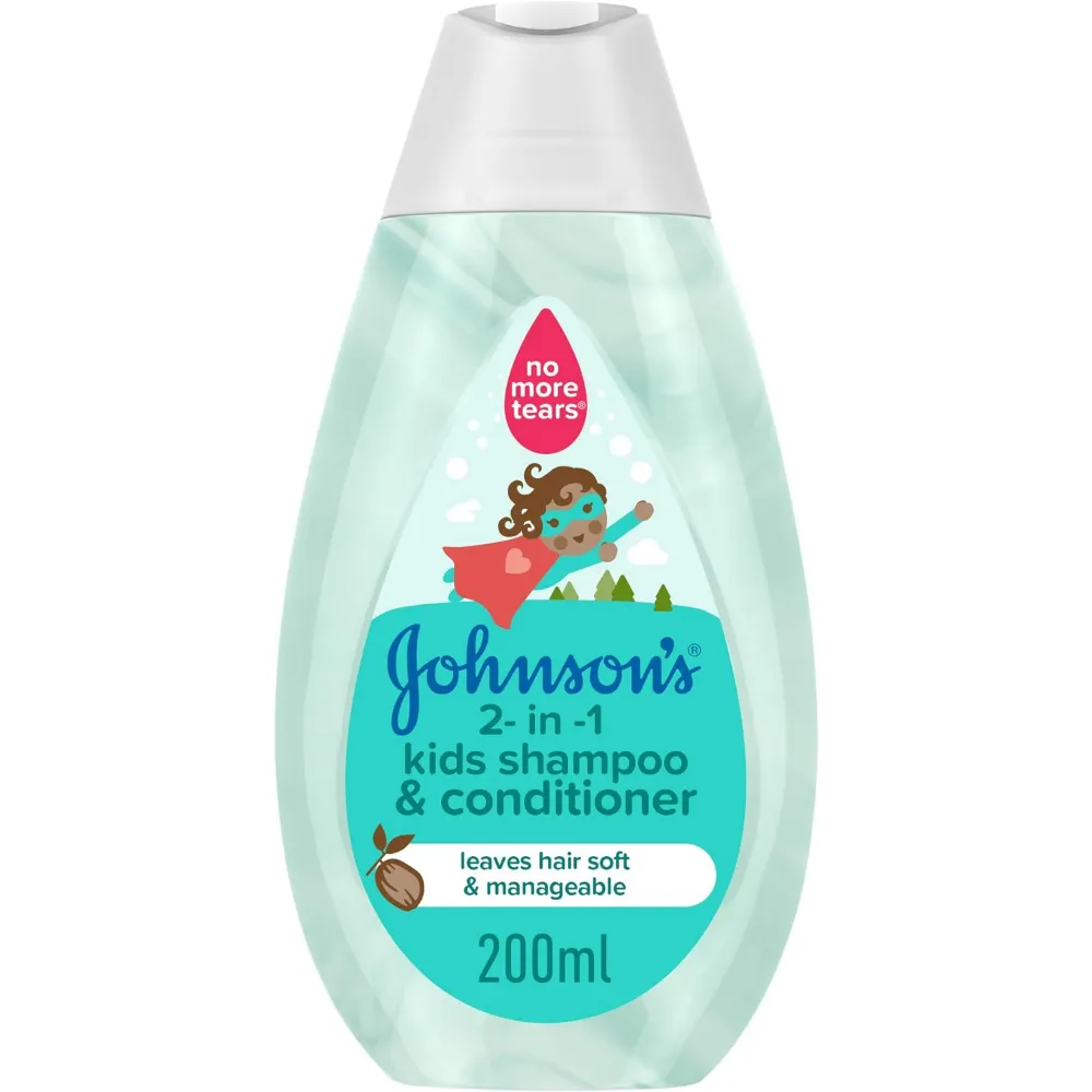 جونسون بيبي شامبو وبلسم للأطفال لا دموع بعد اليوم 2 في 1، 200 مل، شامبو وبلسم لطيف للأطفال الصغار والأطفال الرضع،