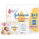 مناديل مبللة للاطفال للبشرة شديدة الحساسية من جونسون، عبوة 3+1 من 56 قطعة للعبوة