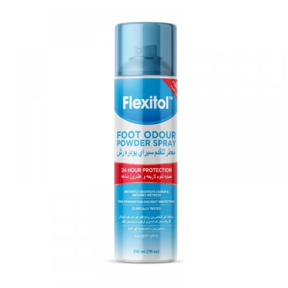 Flexitol Foot Powder 210 ml Powder spray to remove foot odor.