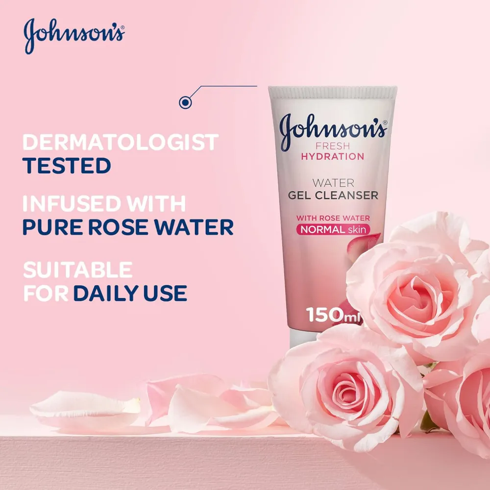 Johnsons Fresh Hydration Water Gel Cleanser With Rose Water - 150ml