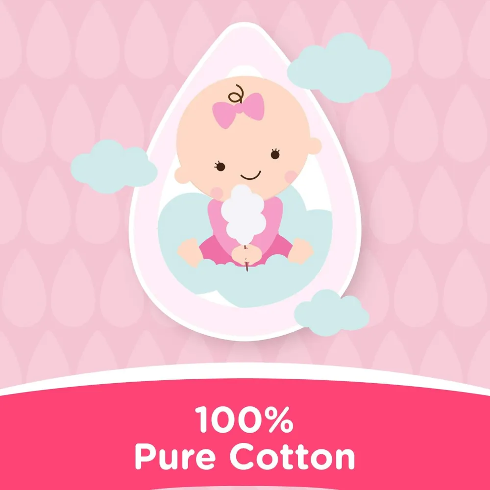 جونسون بيبي صوف قطني نقي للأطفال 80 جرم ، يمتصّ طبيعيًا صوف قطني خالص ، تجربة تنظيف لطيفة ومريحة ، يحافظ على الشكل دون ترك الألياف على بشرة طفلك