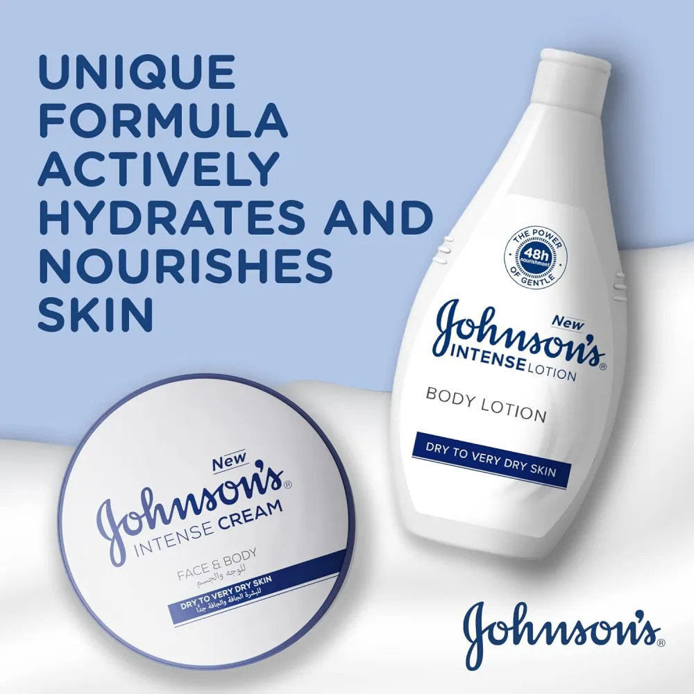 Johnson's Intense, Face & Body Cream, Dry To Very Dry Skin, 300ml