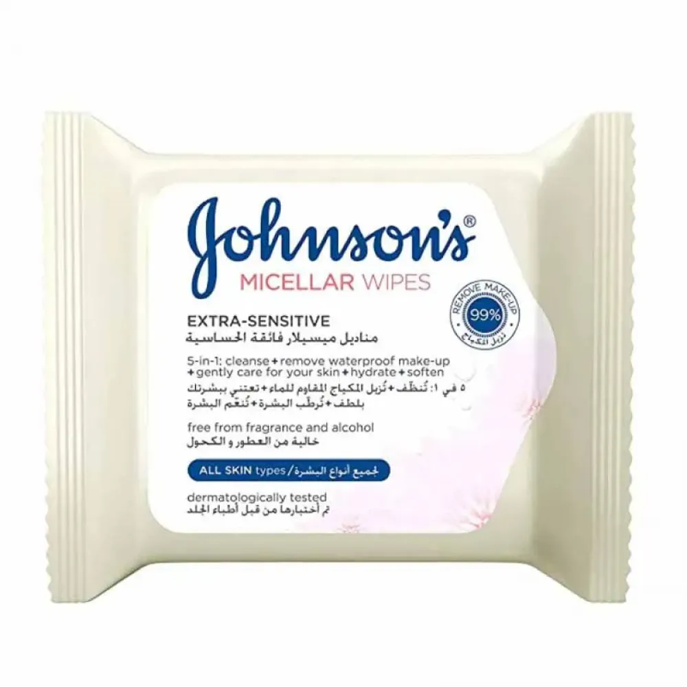 Johnson's Micellar Wipes Extra-Sensitive - 25 Wipes