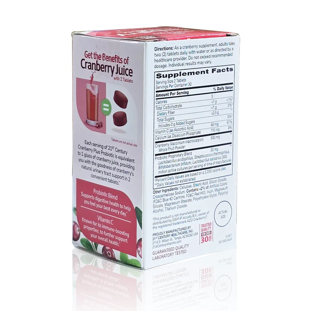 21st Century, Cranberry Plus Probiotic, 60 Tablets