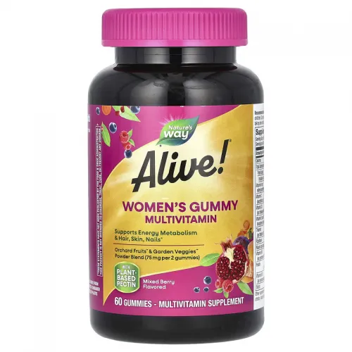 Alive! Women's Gummy Complete Multivitamin, Mixed Berry Flavor,Nature's Way,  60 Gummies