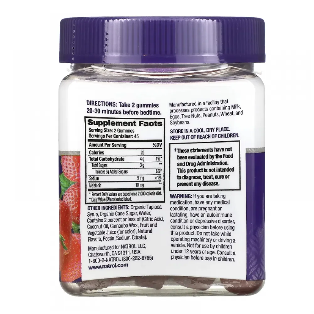 ميلاتونين ، فراولة ، 10 ملجم ، ناترول‏,90 علكة