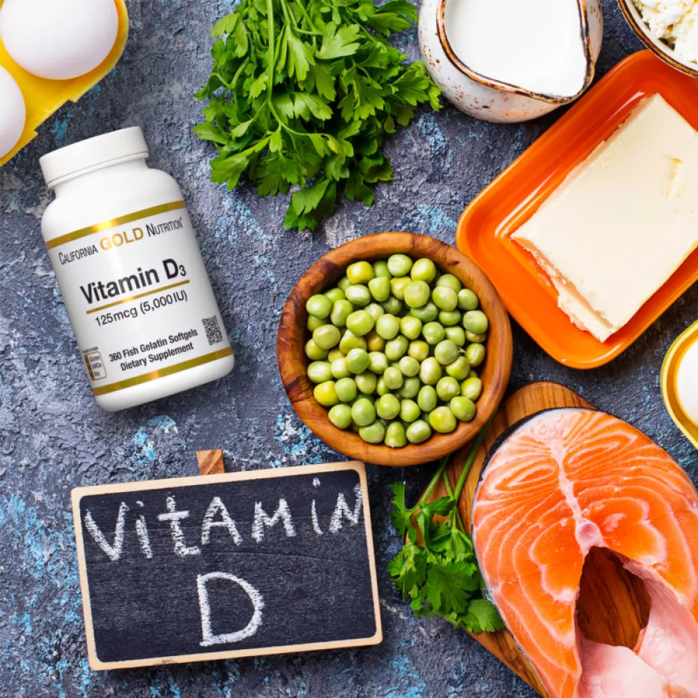 California Gold Nutrition, Vitamin D3, 125 mcg (5,000 IU),90 Fish Gelatin Softgels