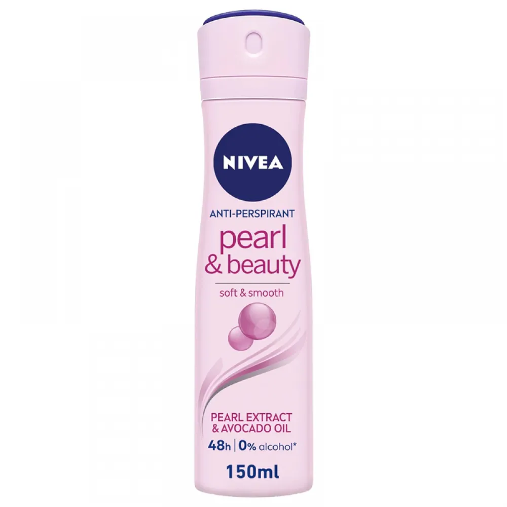 NIVEA Antiperspirant Spray for Women, Pearl & Beauty Pearl Extracts, 150ml