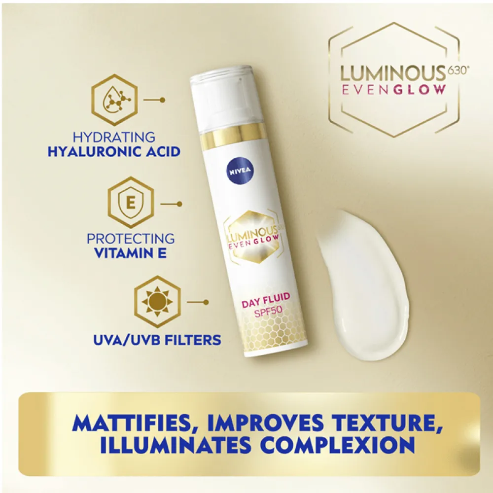 Nivea Luminous 630 Even Glow Face Fluid Anti-Dark Spots SPF 50 - 40ml