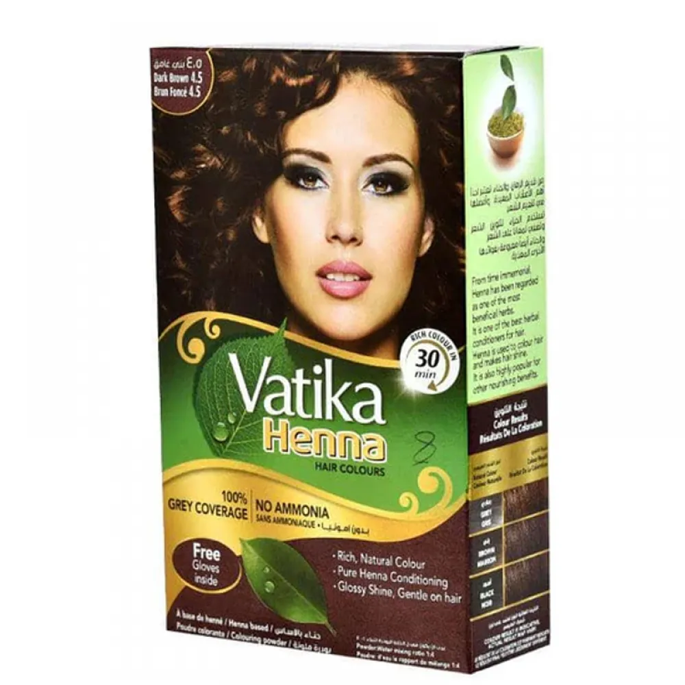 VATIKA HENNA HAIR COLOR - DARK BROWN, 60G