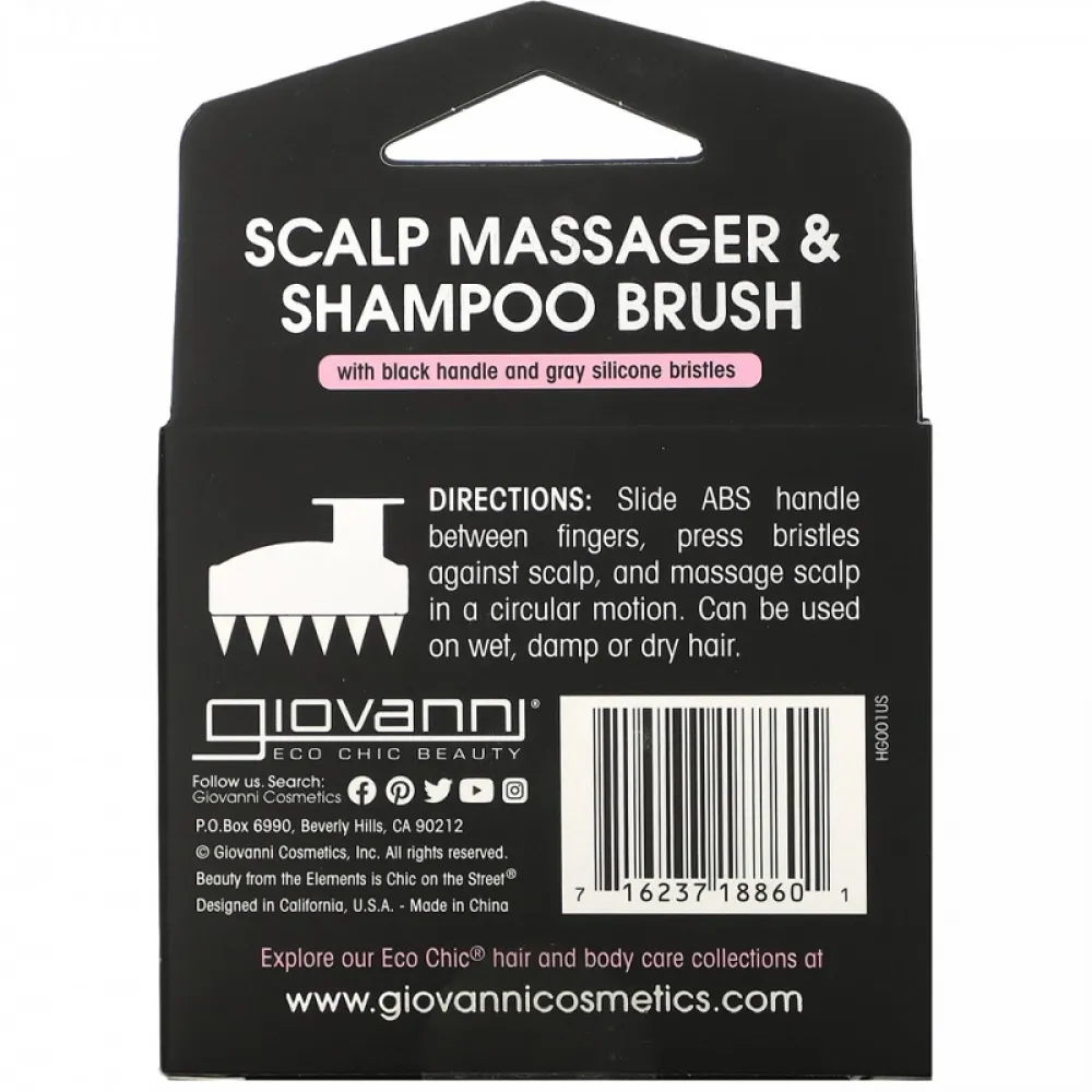 Giovanni, Scalp Massager & Shampoo Brush, Black, 1 Brush