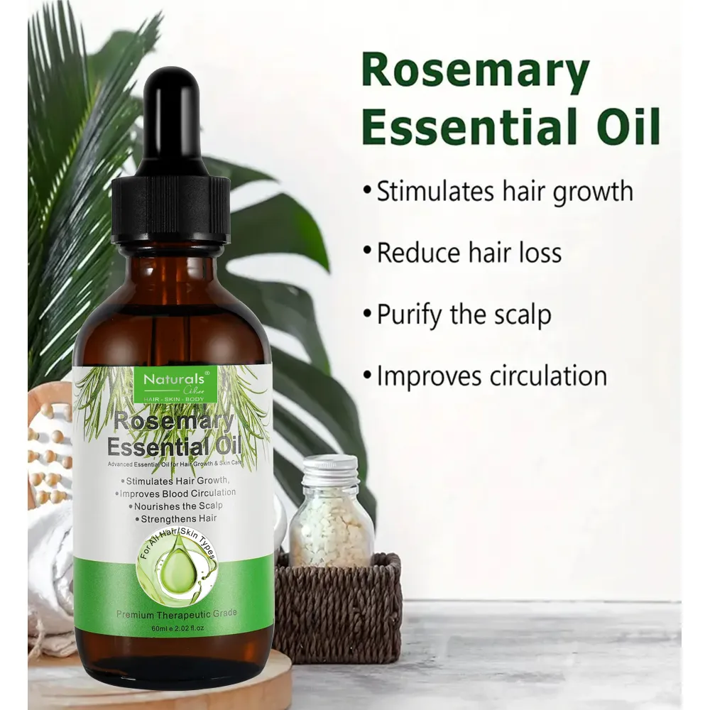 Natural Cibee Rosemary Oil for Hair Growth, Rosemary Essential Oil Nourishes Scalp, Strengthens Hair and Stimulates Hair Growth for Women and Men 60 mil