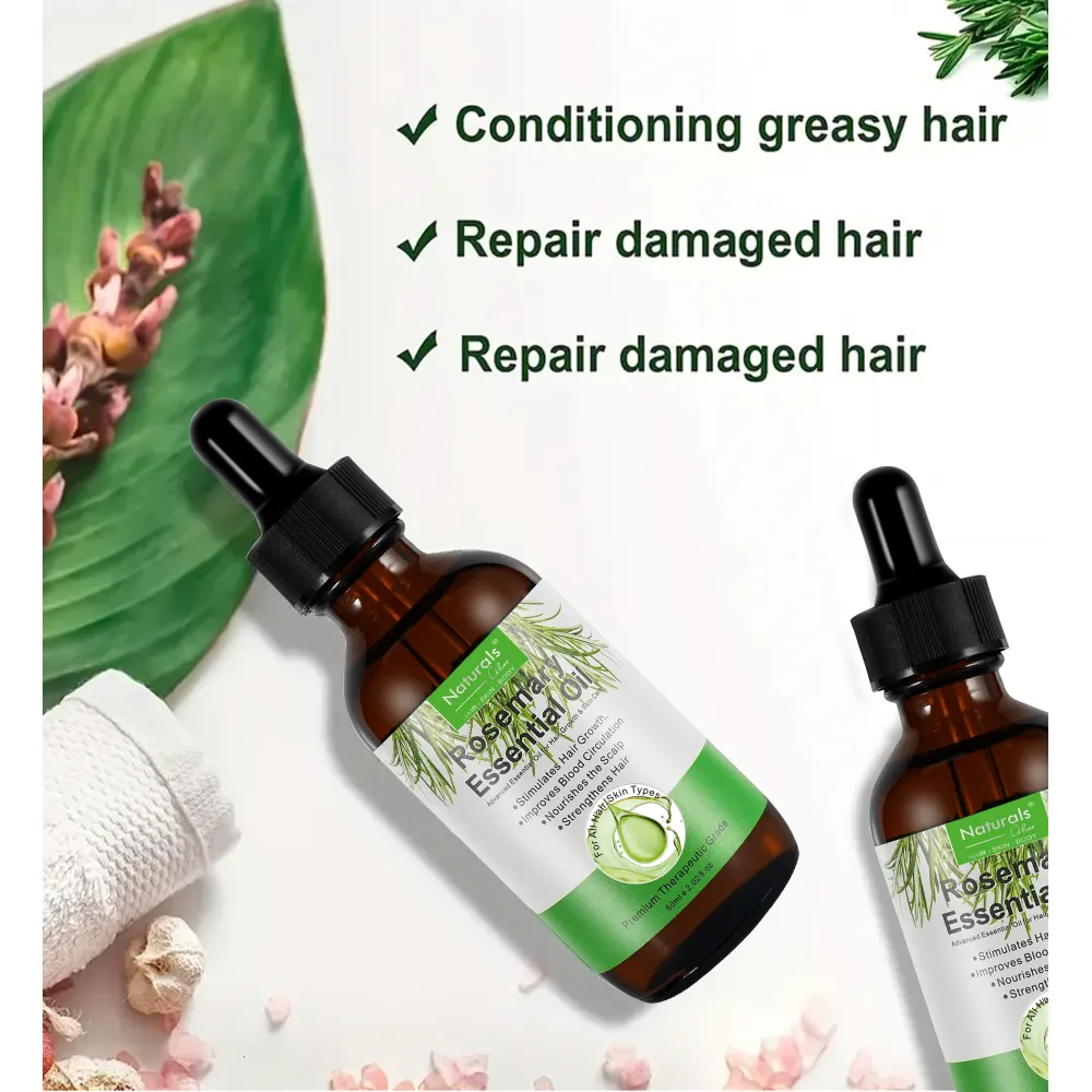 Natural Cibee Rosemary Oil for Hair Growth, Rosemary Essential Oil Nourishes Scalp, Strengthens Hair and Stimulates Hair Growth for Women and Men 60 mil