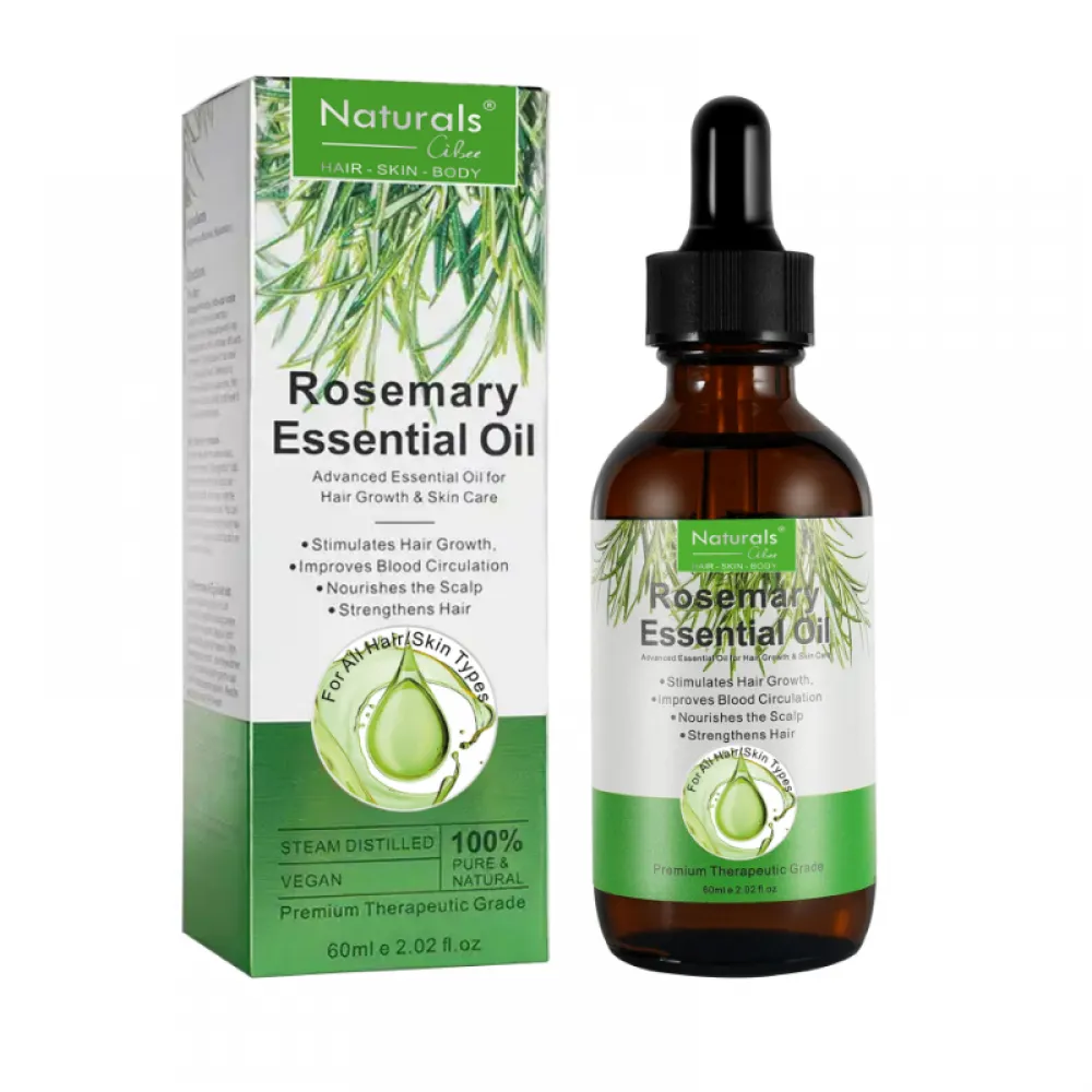 Natural Cibee Rosemary Oil for Hair Growth, Rosemary Essential Oil Nourishes Scalp, Strengthens Hair and Stimulates Hair Growth for Women and Men 60 mil