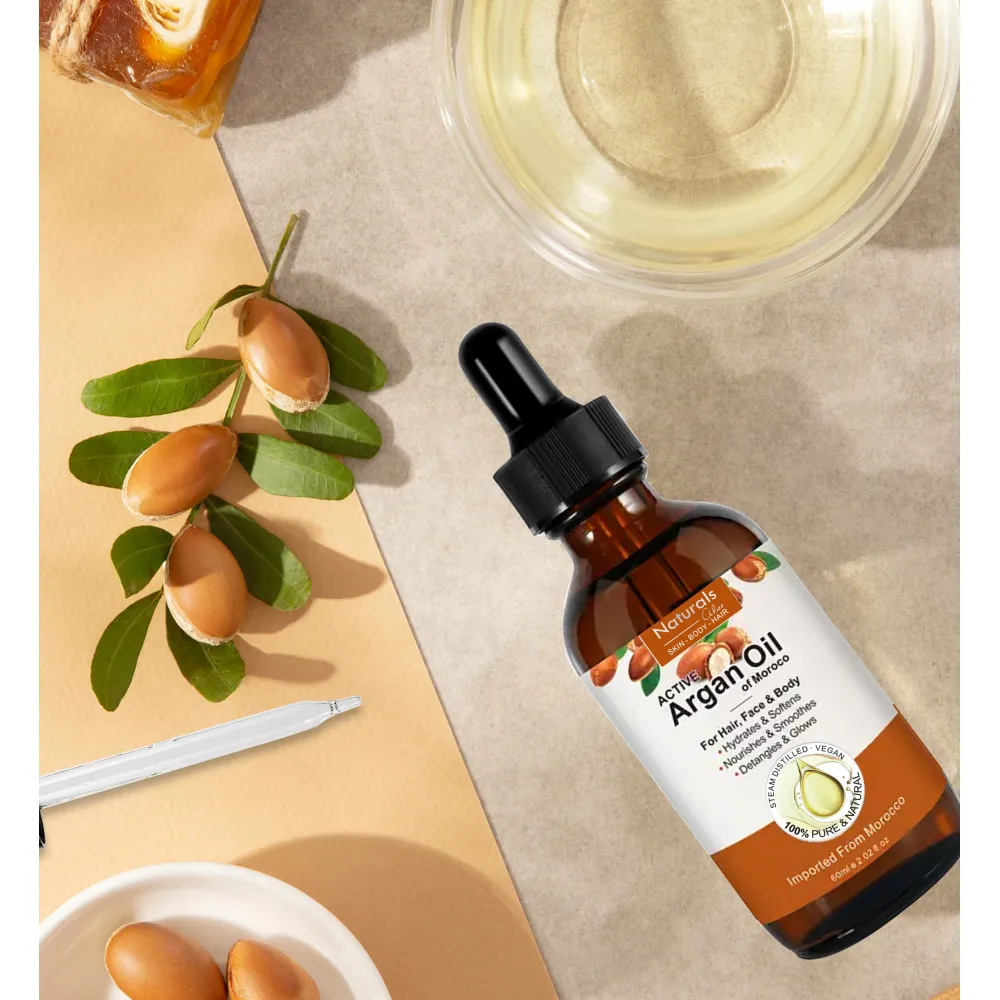 زيت الارغان النقى العضوي لنمو الشعر والعناية بالجسم 60 مل