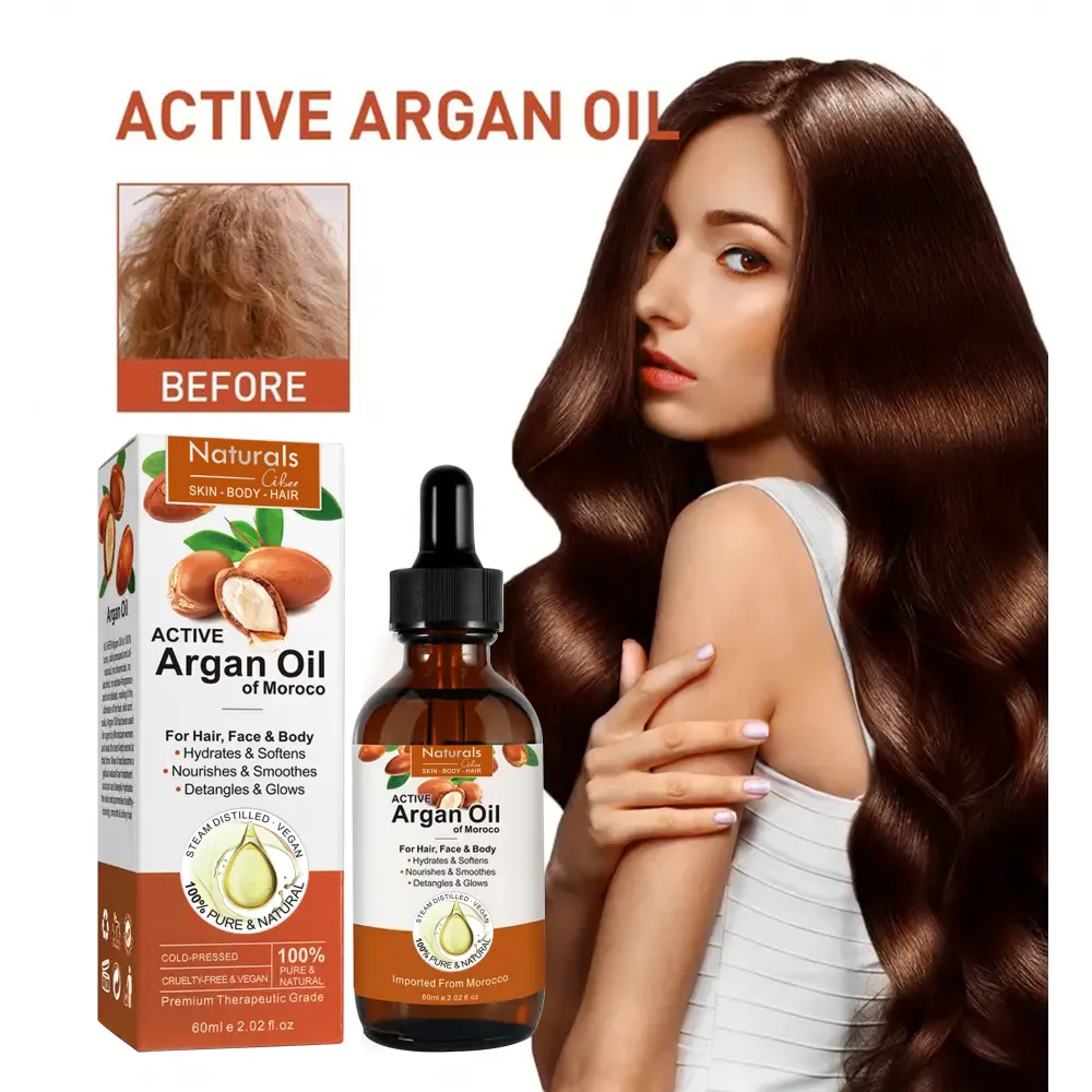 زيت الارغان النقى العضوي لنمو الشعر والعناية بالجسم 60 مل