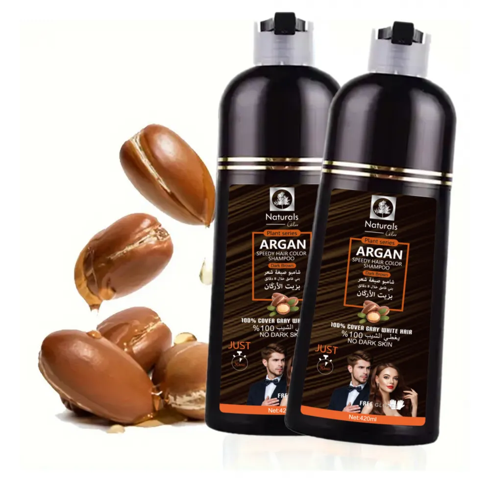 Naturals Sippy Hair Dye Shampoo with Argan Oil Dark Brown 420 ml