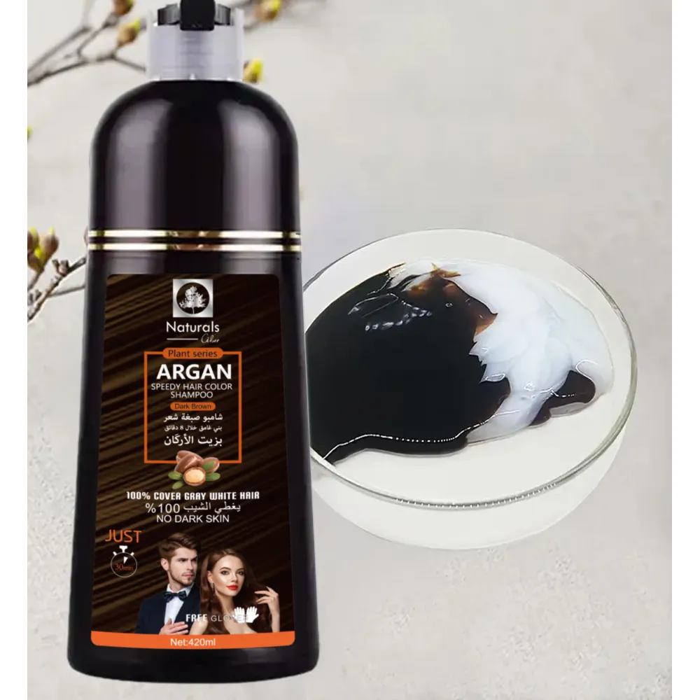 Naturals Sippy Hair Dye Shampoo with Argan Oil Dark Brown 420 ml