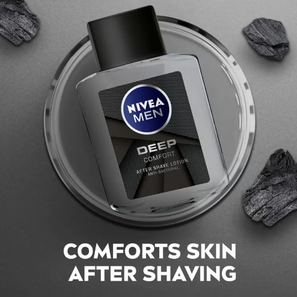 Nivea Men Deep Comfort After Shave Lotion, Antibacterial 100ml