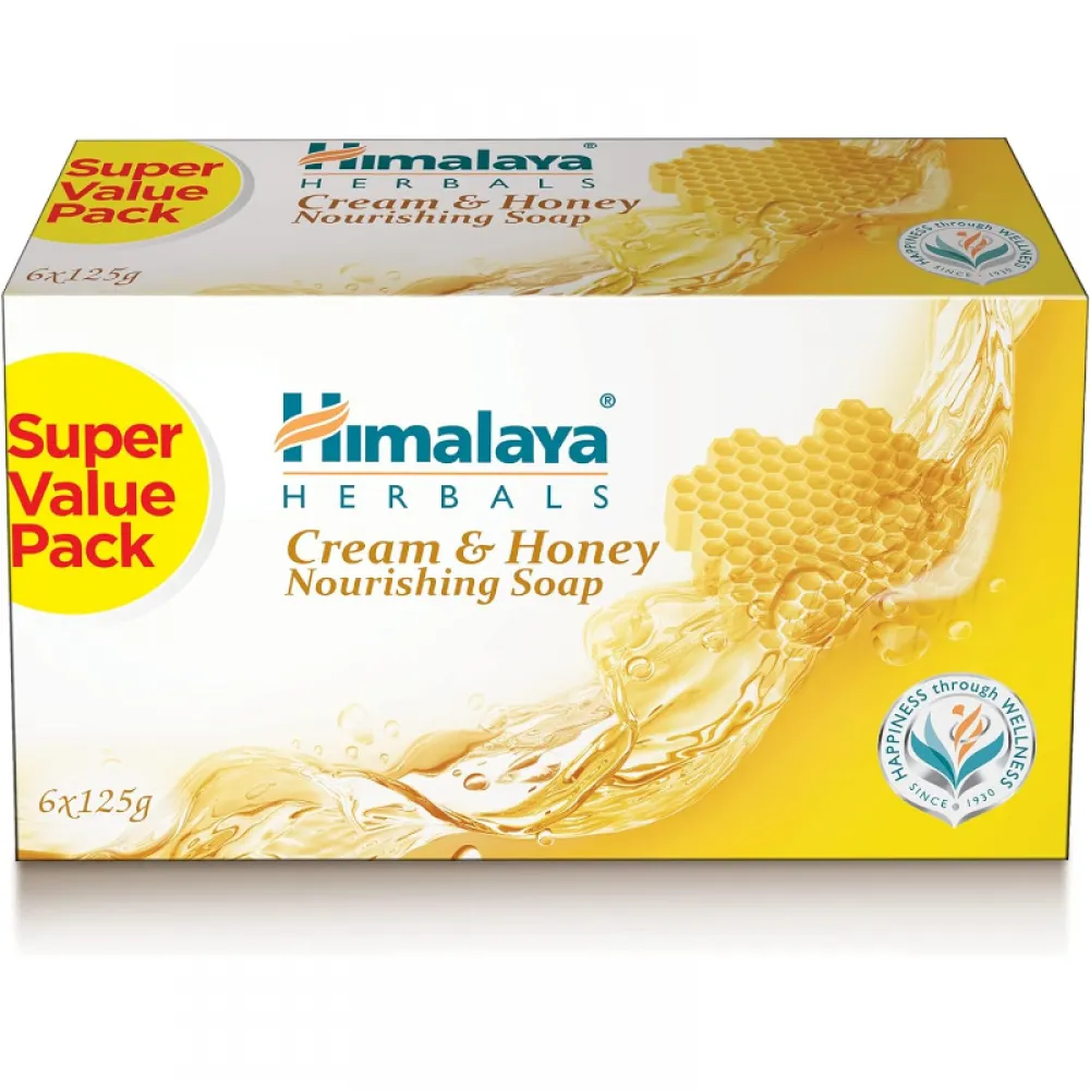A set of nourishing soap with cream and honey, consisting of 6 pieces, 125 grams