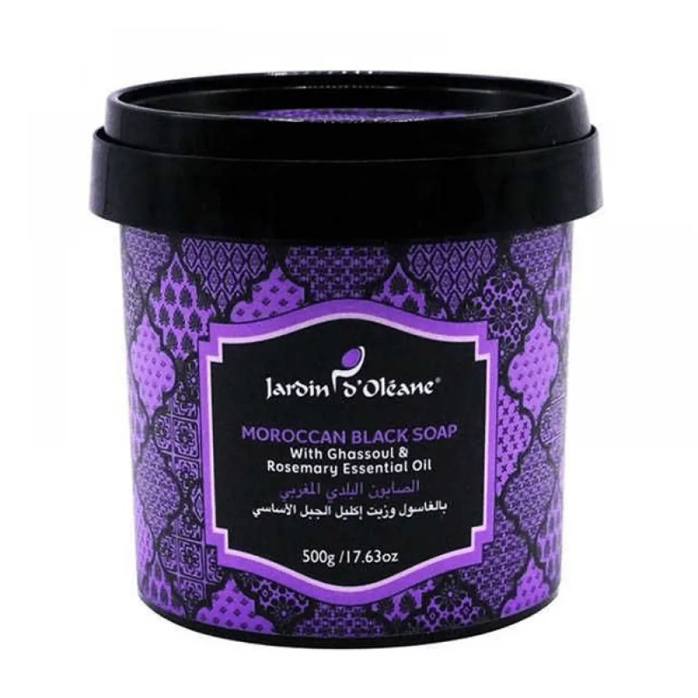 Jardin D Oleane Moroccan Black Soap With Ghassoul and Rosemary Essential Oil - 500 g