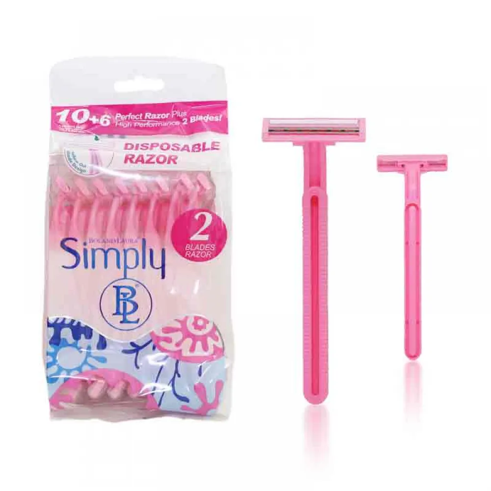 Box of 16Women Pink Razor Blades Disposable Stainless Steel High End Twin Blade Razors