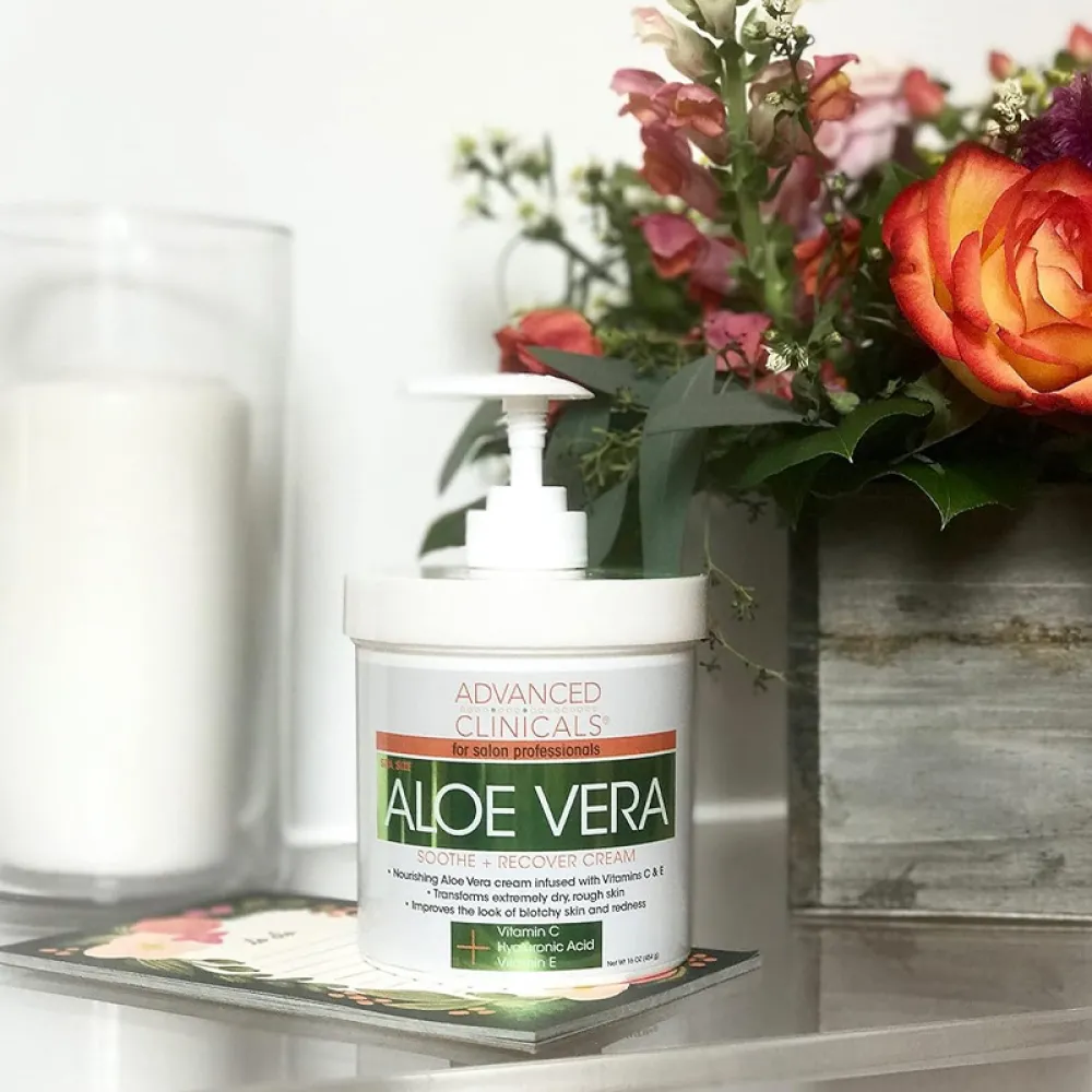 Advanced Clinicals, Aloe Vera, Soothe + Recover Cream, 16 oz (454 g)