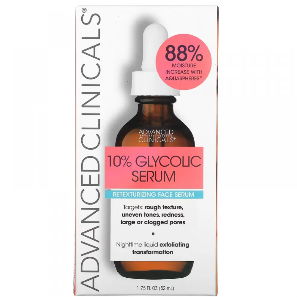 Advanced Clinicals, 10% Glycolic Serum, 1.75 fl oz (52 ml)
