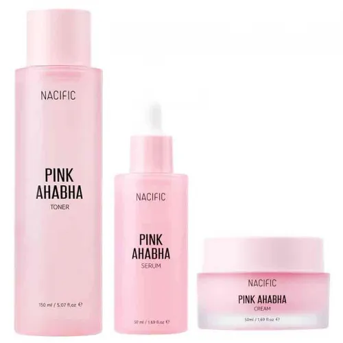 مجموعة ناسيفيك لتقشير البشرة تونر + سيروم + كريم 