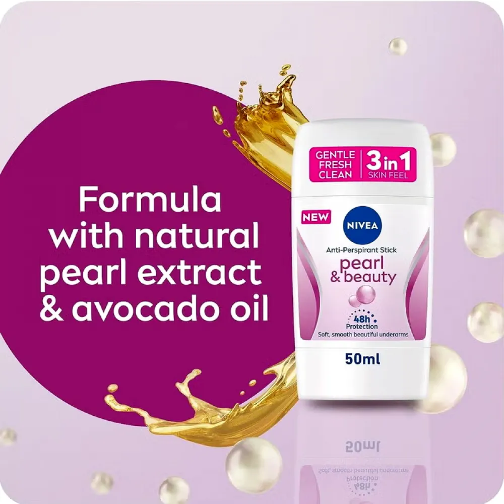 Nivea, Deodorant Stick, Pearl & Beauty, for Women - 40 Ml