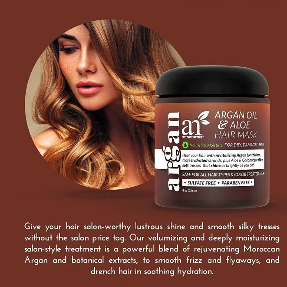 artnaturals, Argan Oil & Aloe Hair Mask, for Dry & Damaged Hair - 226 ml