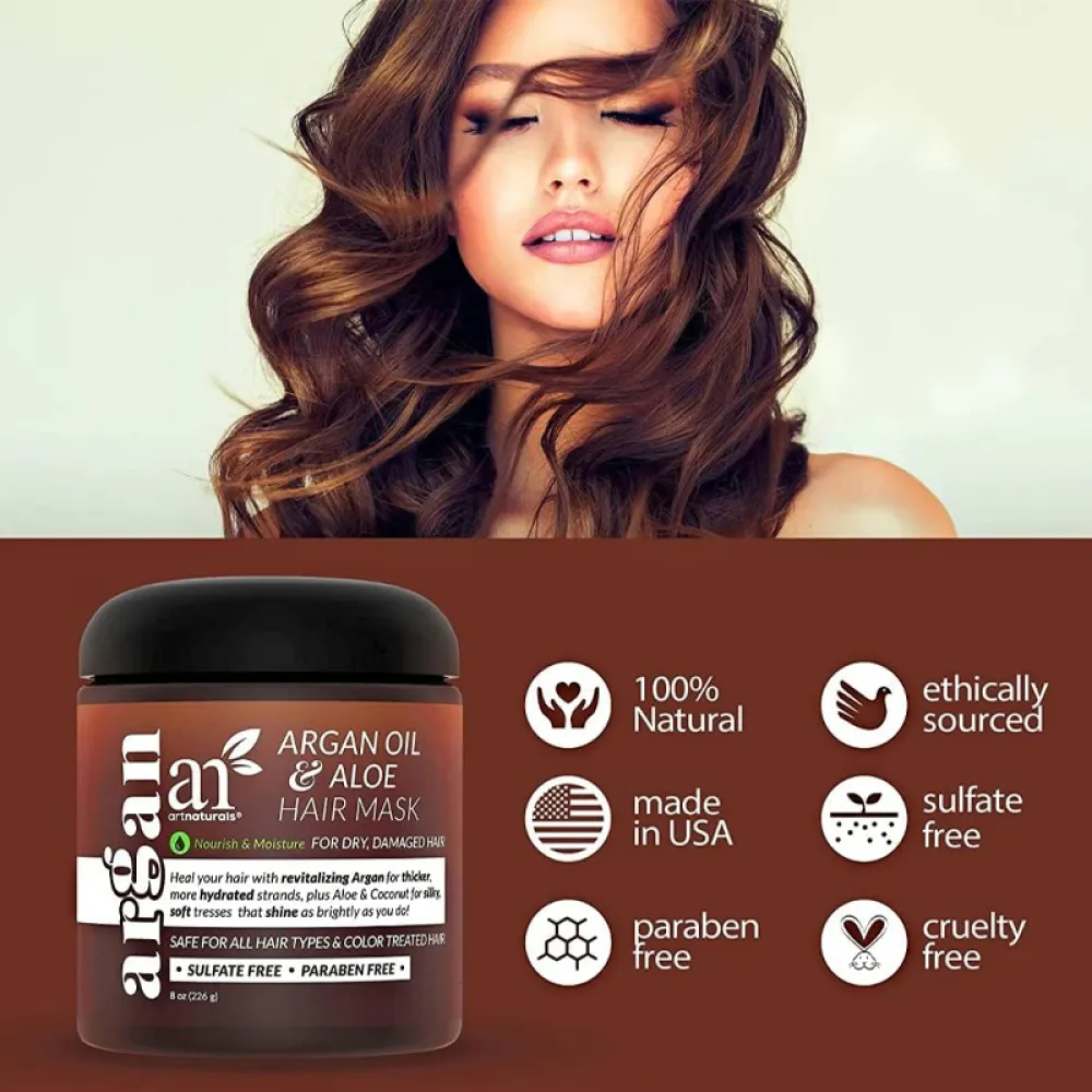 artnaturals, Argan Oil & Aloe Hair Mask, for Dry & Damaged Hair - 226 ml
