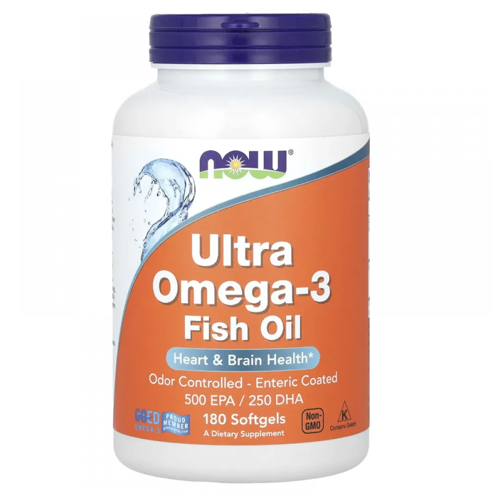 NOW Foods, Ultra Omega-3 Fish Oil, 180 Softgels