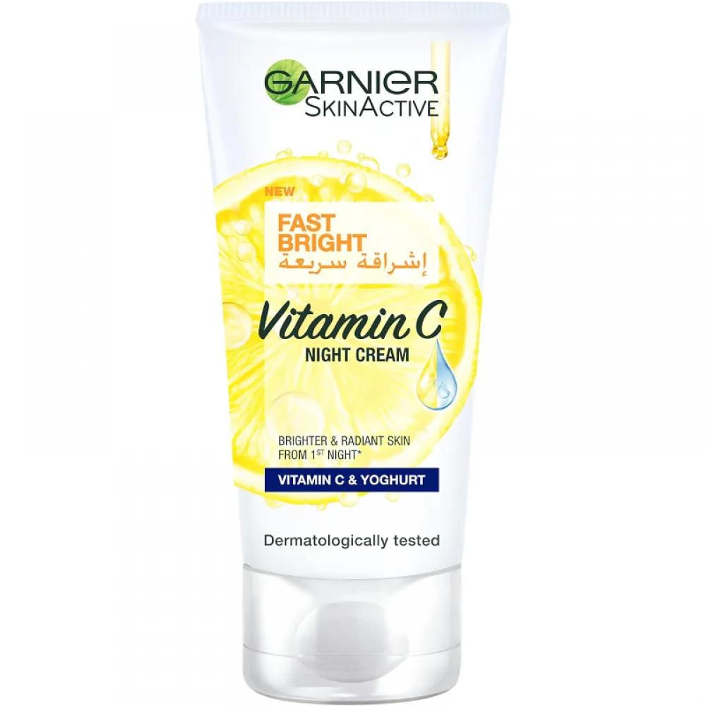 Garnier SkinActive Fast Bright Night Cream with Vitamin C, Lemon and Yoghurt - 50ml