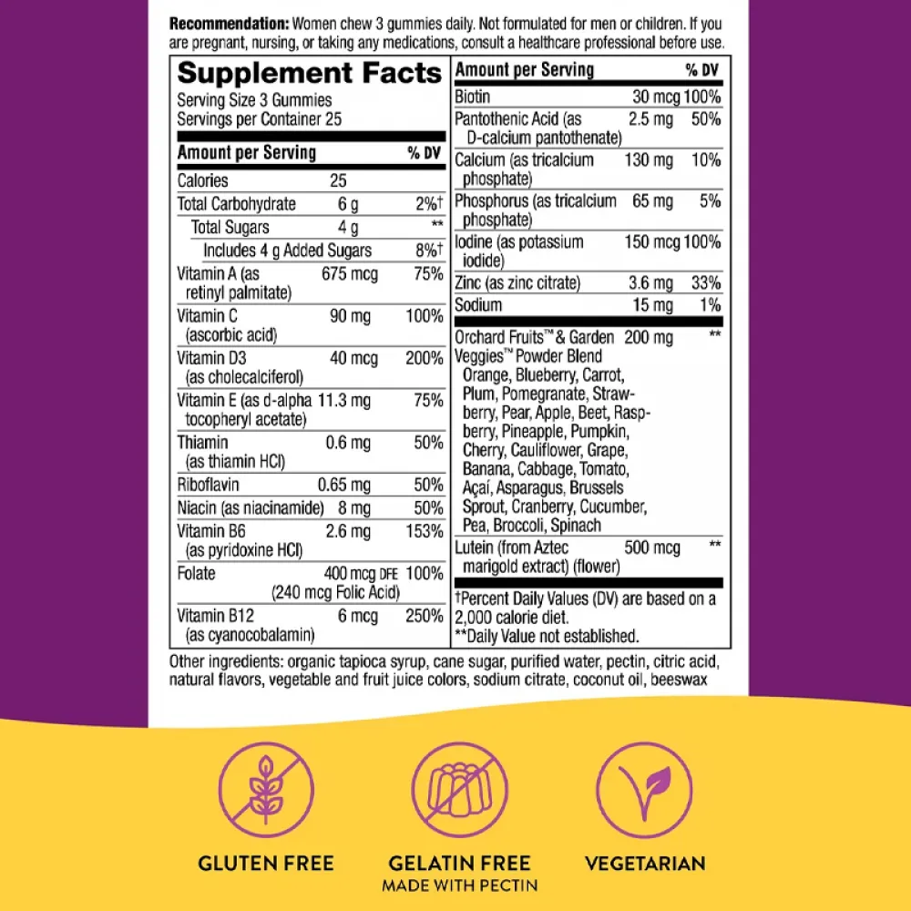 Nature's Way, Alive! Women's 50+ Premium Gummies Multivitamin, Cherry & Grape, 75 Gummies