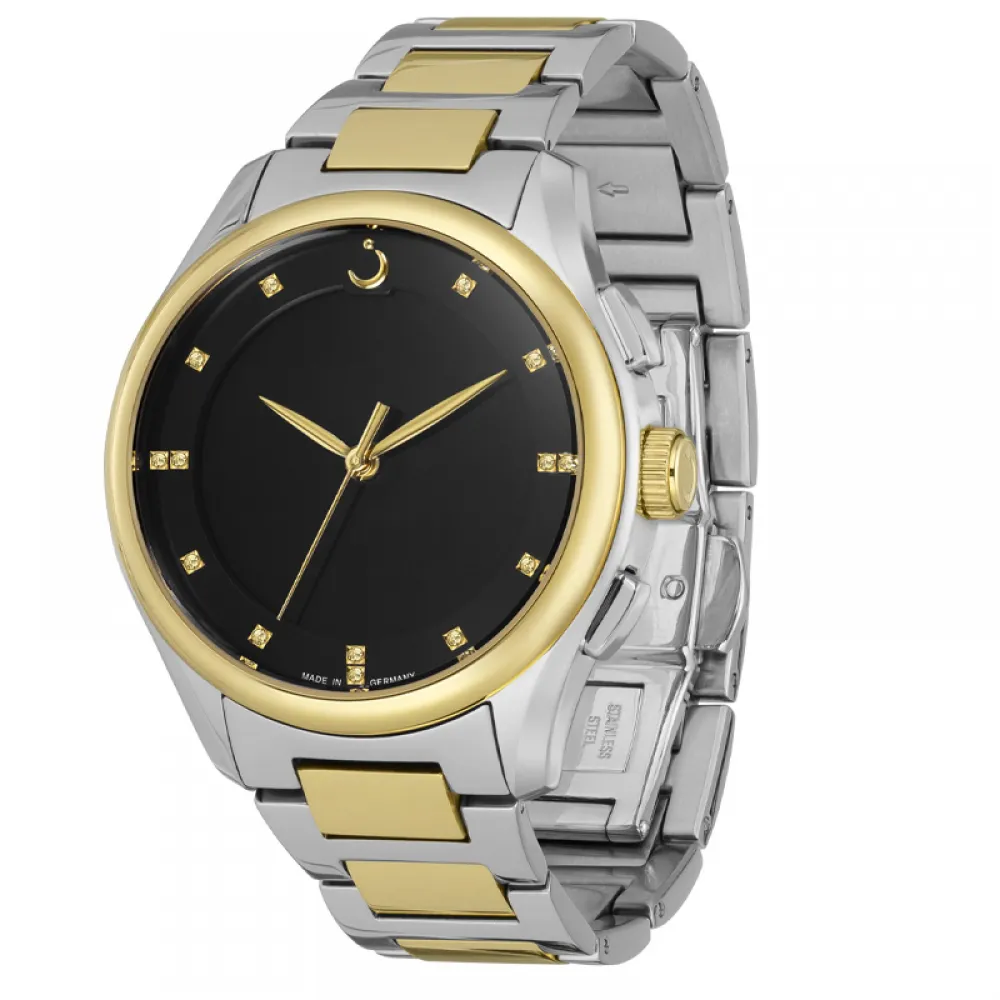 Golden and Silver Alfajr Premier 360 Women's Steel Watch