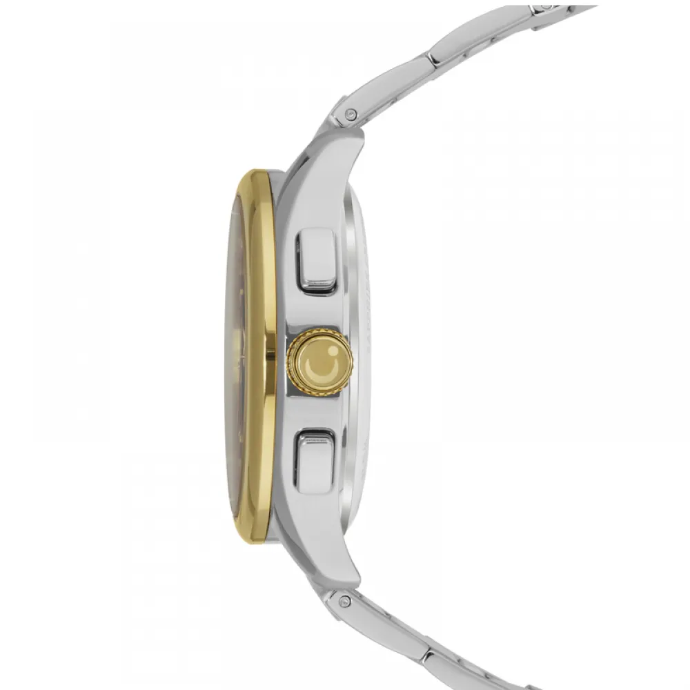 Golden and Silver Alfajr Premier 360 Women's Steel Watch