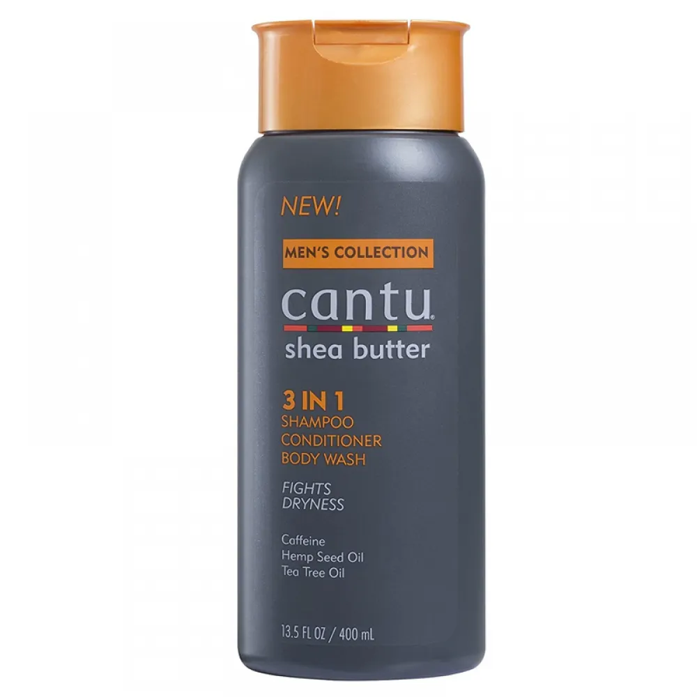 Cantu, Men's Collection, Shea Butter 3 In 1 Shampoo, ConditionerBody Wash13.5 fl oz (400 ml)