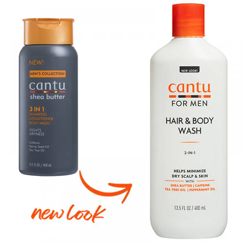 Cantu, Men's Collection, Shea Butter 3 In 1 Shampoo, ConditionerBody Wash13.5 fl oz (400 ml)