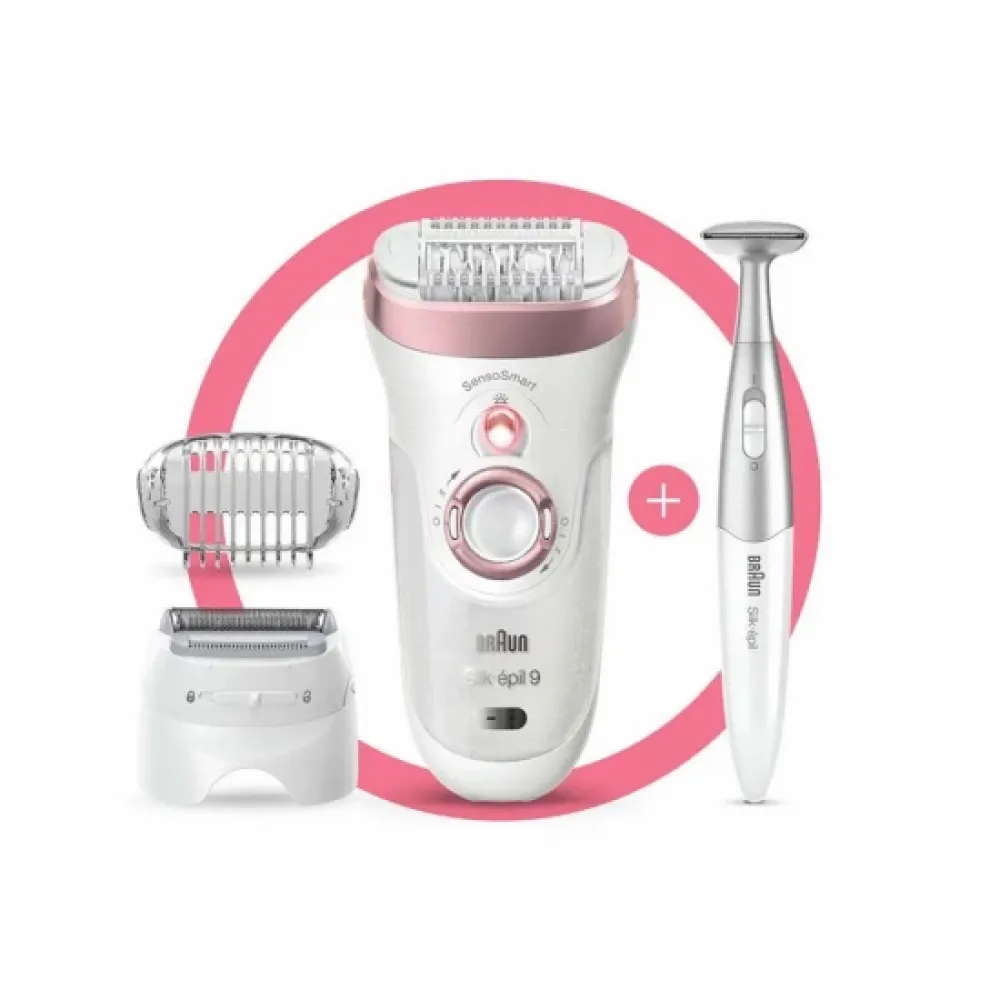 براون ماكينة حلاقة الشعر سيلك ابيل 9 مع 4 ملحقات للمناطق الحساسة SES 9-890