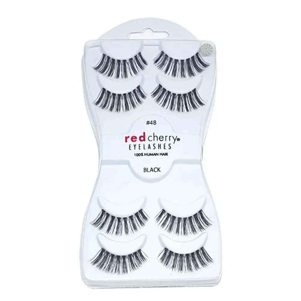 Red cherry eyelashes set 48