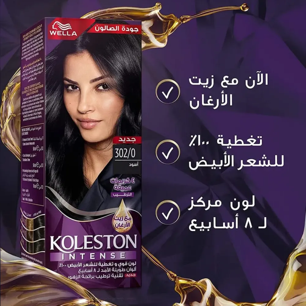 ويلا كوليستون انتنس صبغة شعر اسود 302/0