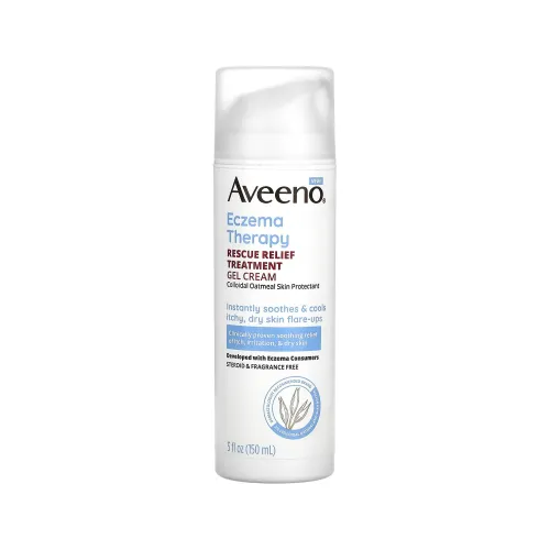 Aveeno, Eczema Therapy, Rescue Relief Treatment Gel Cream, Fragrance Free, 5 fl oz (150 ml)