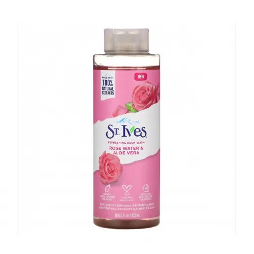 St. Ives Body Shower Gel with Rose Water and Aloe Vera, 473 ml