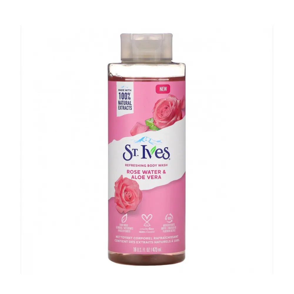 St. Ives Body Shower Gel with Rose Water and Aloe Vera, 473 ml