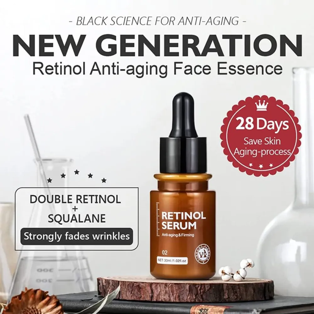 Retinol Face Serum Anti-aging Firming Moisturizing Fade Fine Lines Deep Care Essence 30ml